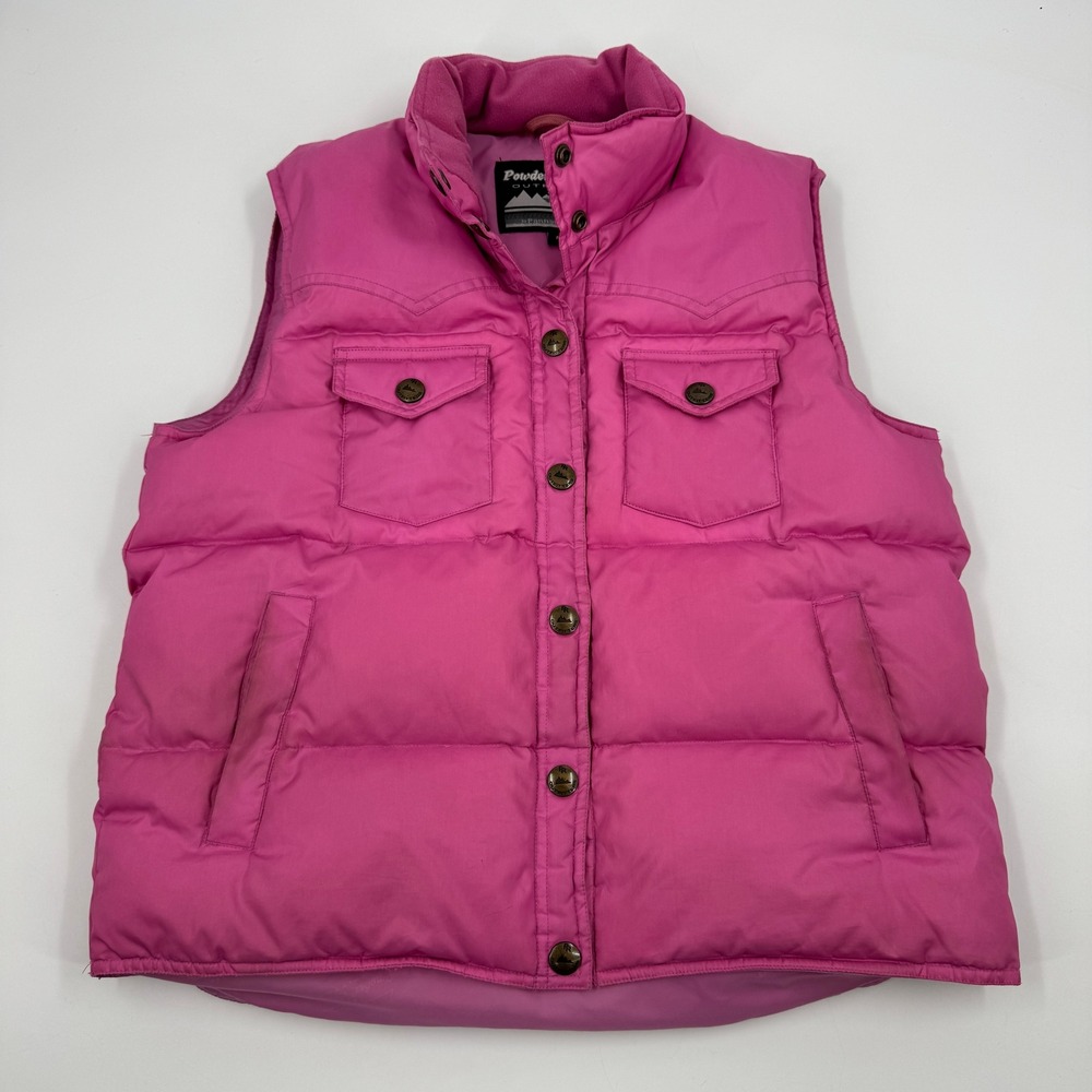 Powder River Outfitters Puffer Vest Womens Medium Pink Down Filled Western